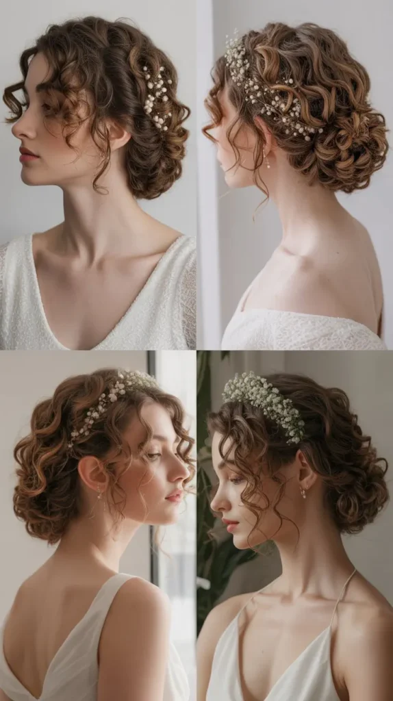 21. Curly Halo Wedding Updo