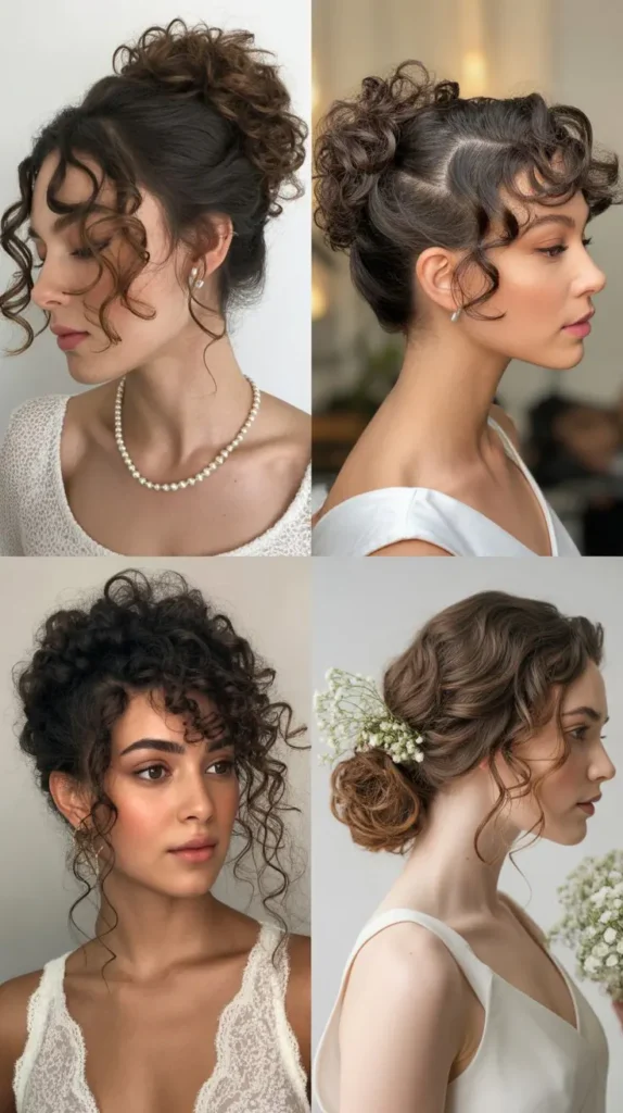  Textured Curly Bridal Bun