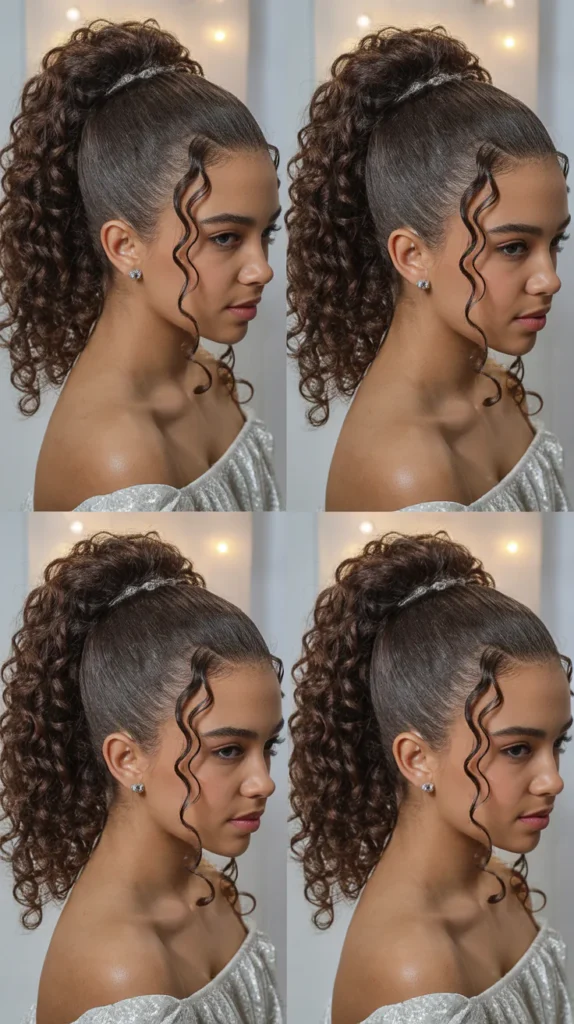 . Curly Low Ponytail