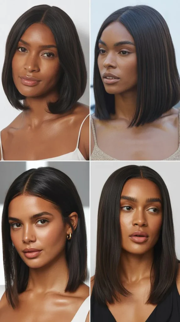 Sleek Middle Part