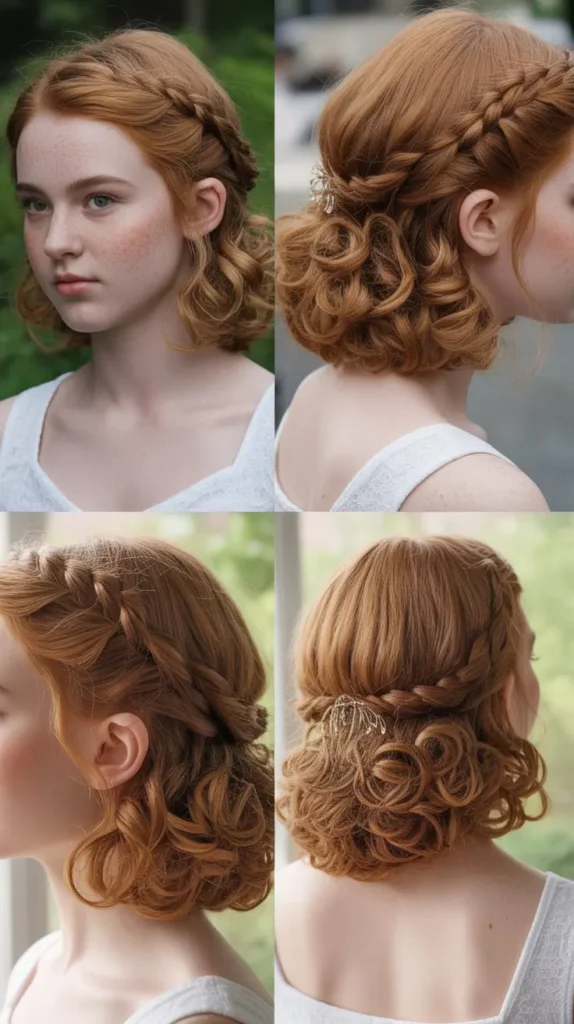 9. Twisted Crown for Short Hair Elegance