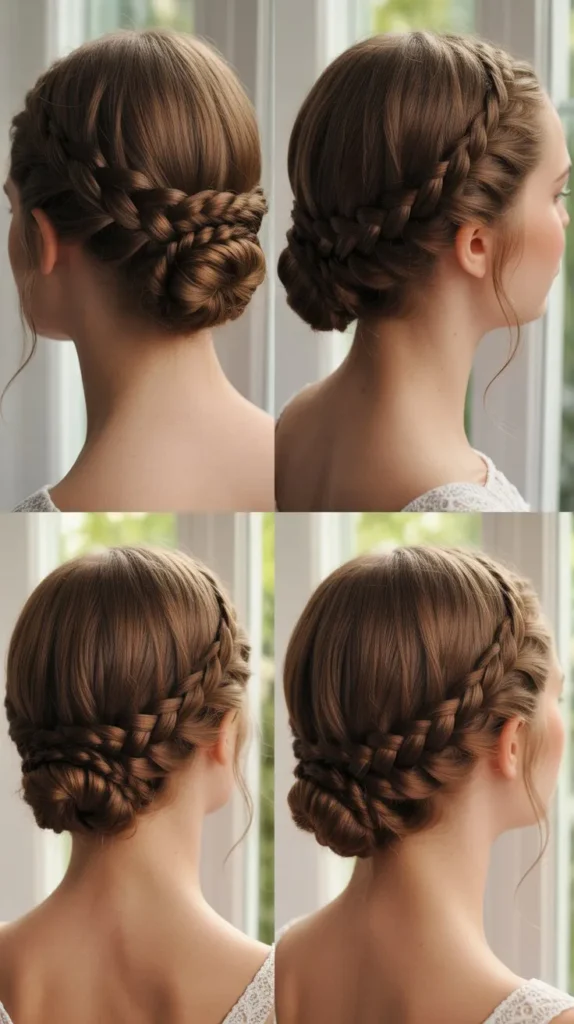 . Textured Braided Crown Updo
