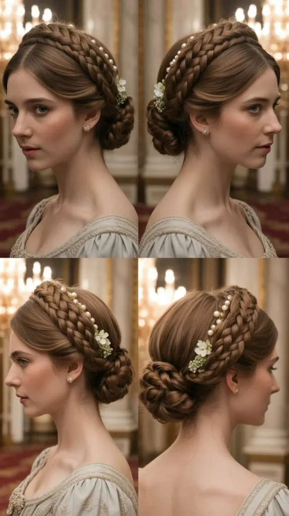 3. Braided Crown Updo
