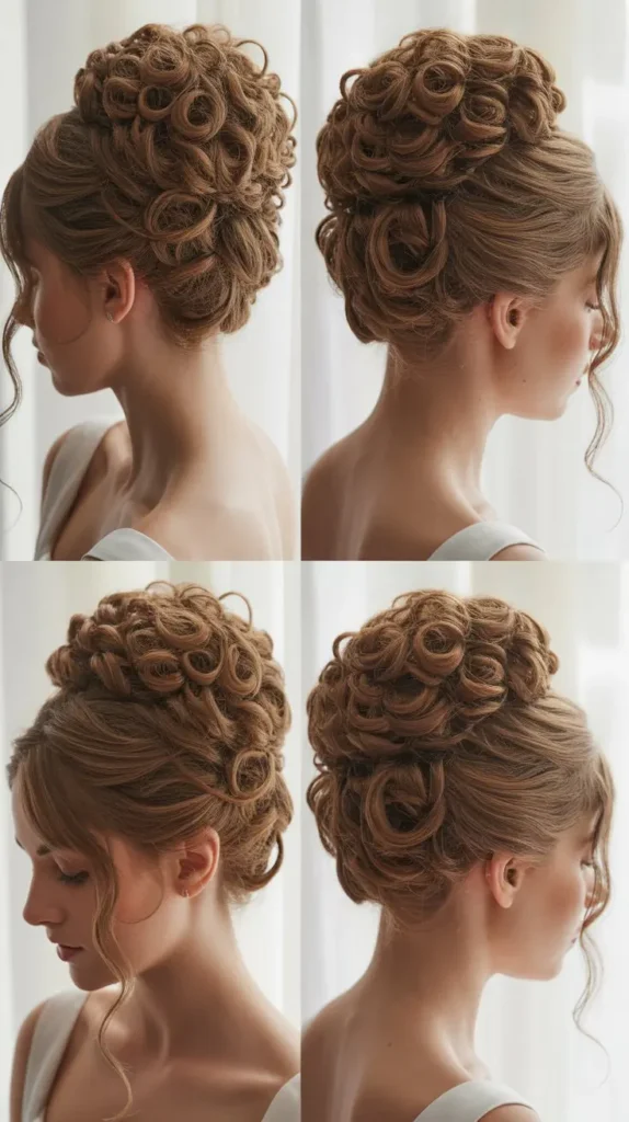 Curly Twisted Crown Updo