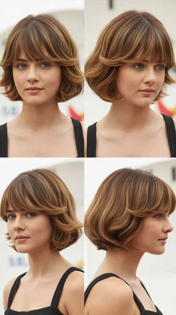 Short Hair with Curtain Bangs