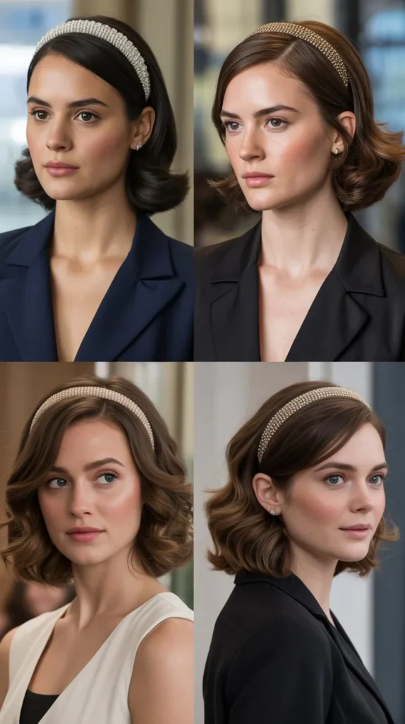 14. Side Part Waves With Embellished Band