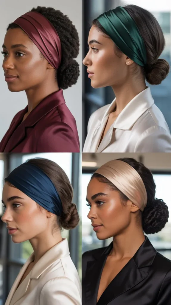 Satin Headband With Silk Press Inspired Look