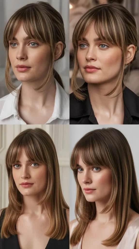 Straight Hair with Curtain Bangs