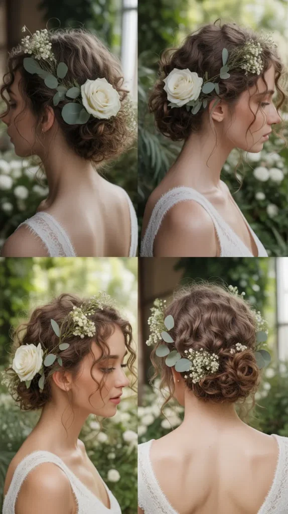 Romantic Curly Garden Updo
