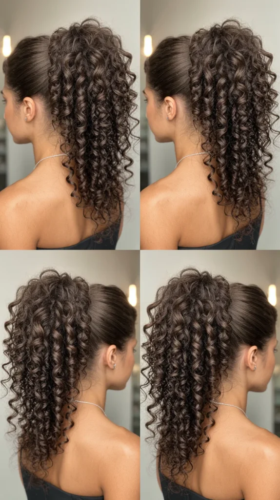 Curly Ponytail With Volume