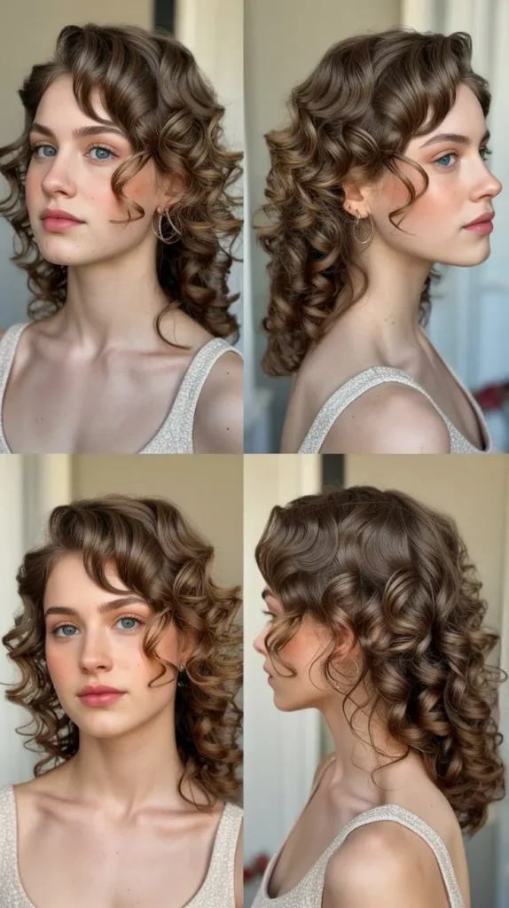 . Curly Half-Up Style