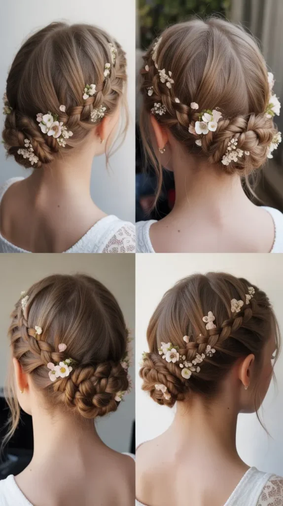  Floral Braided Updo