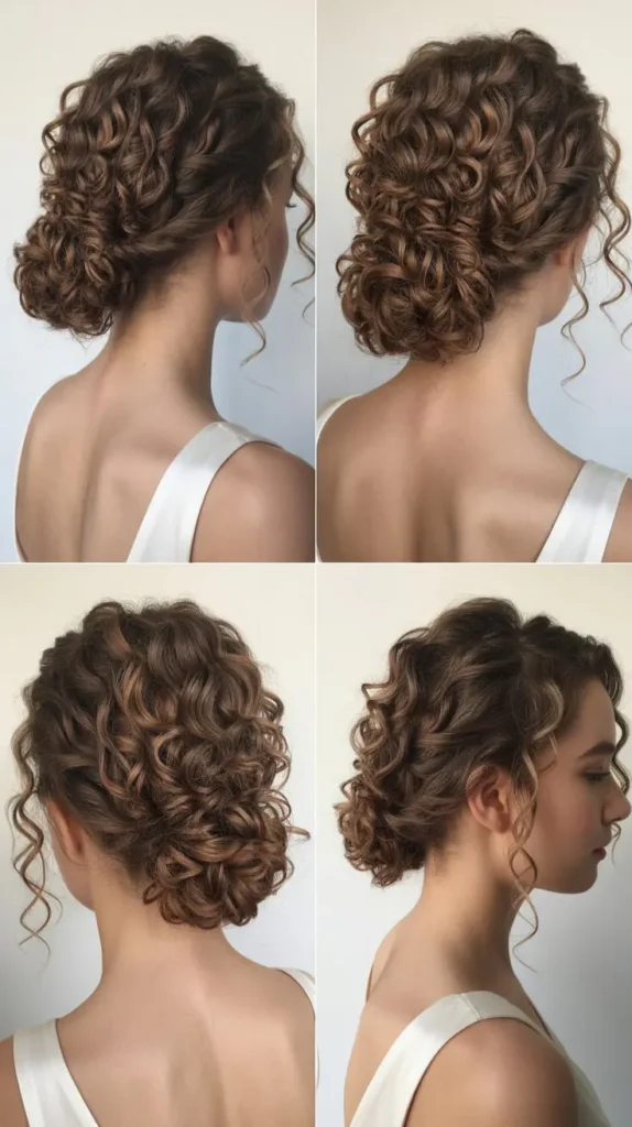 Soft Curly Bridal Knot Updo