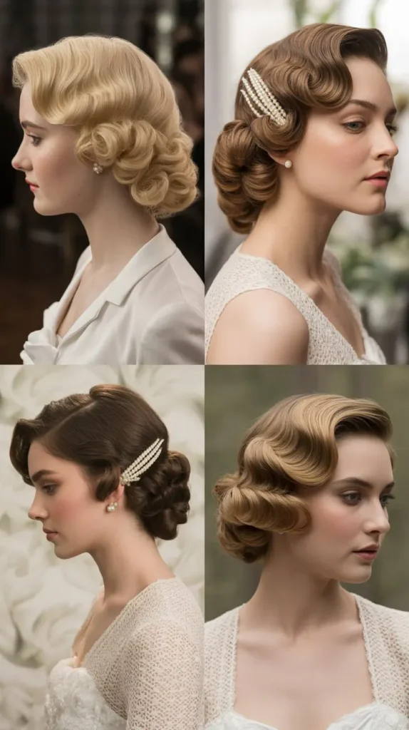Vintage Curly Wedding Updo