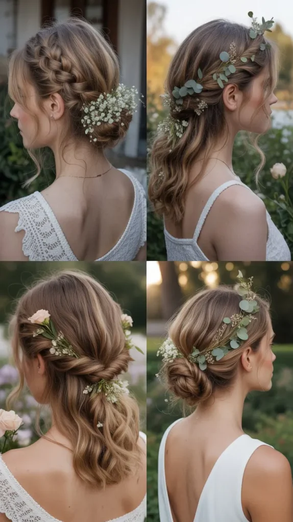 Floral Half-Up Hairstyle