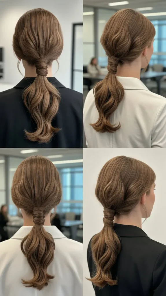 Textured Low Ponytail with a Twist