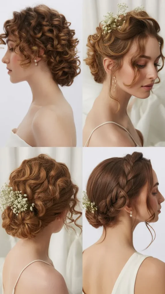 23. Curly Textured Bridal Updo