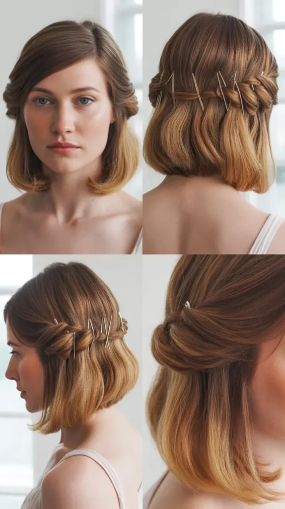 8. Soft Twisted Updo Variation