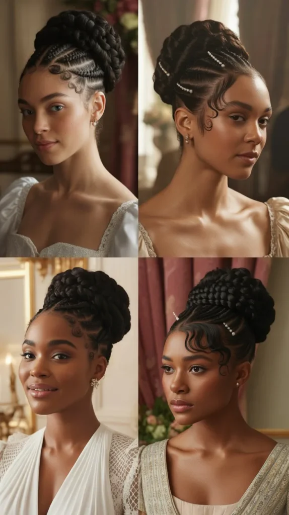 30. Braided Bun with Wispy Baby Hairs