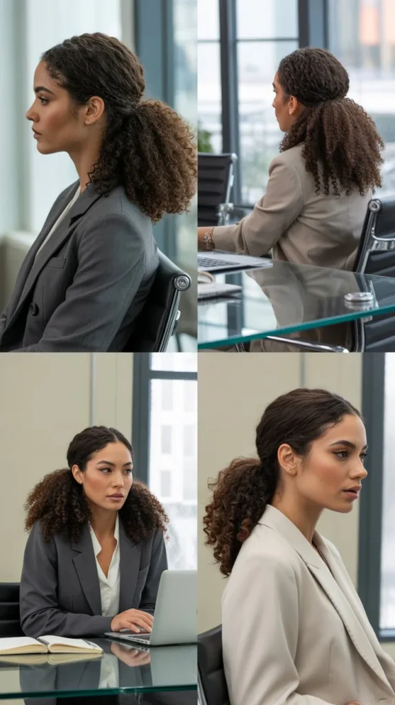 31. Twisted Half-Up Curly Style