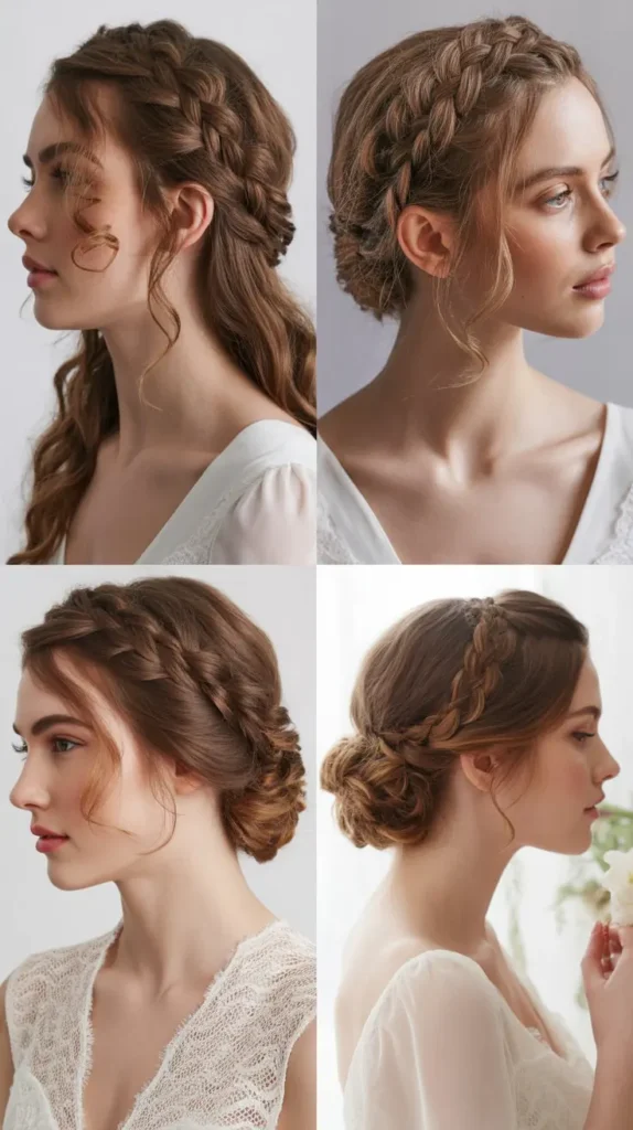 Braided Curly Crown Updo
