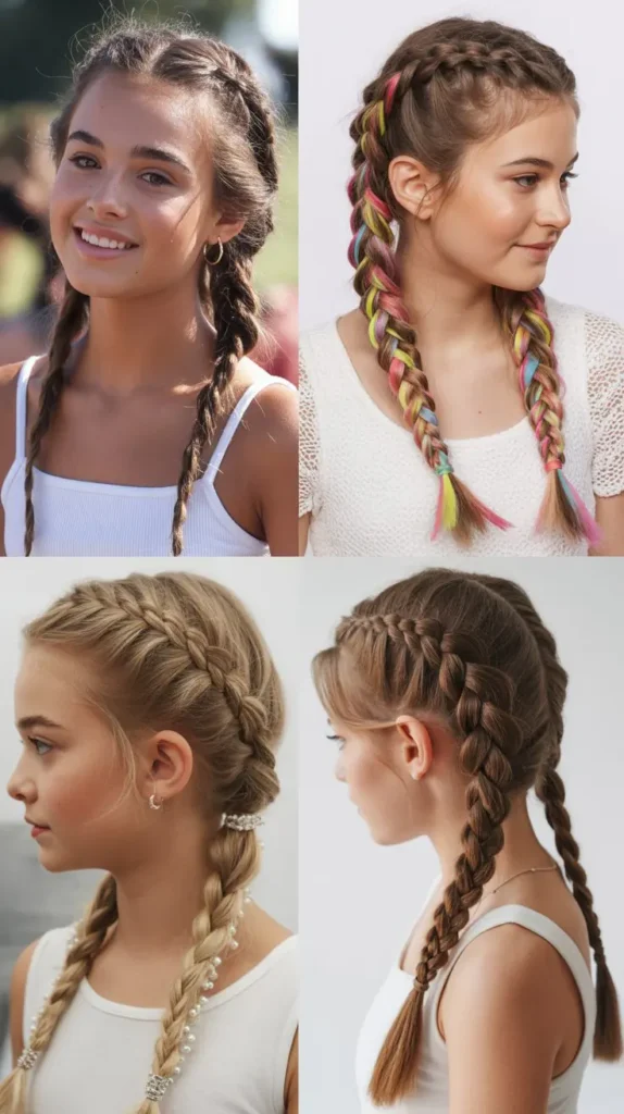 Braided Pigtails Style