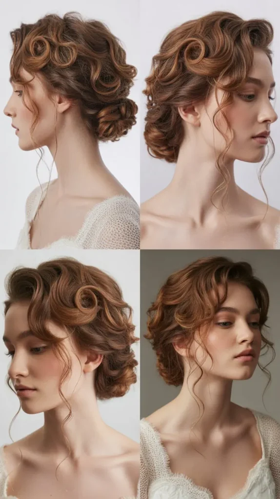 Curly Updo with Twisted Sides