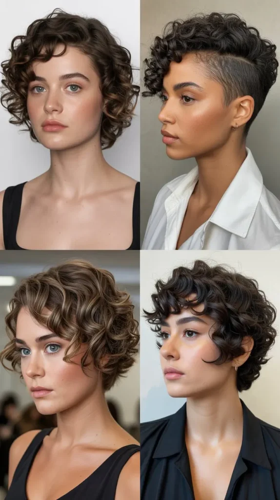 Curly Wedge with Side Part