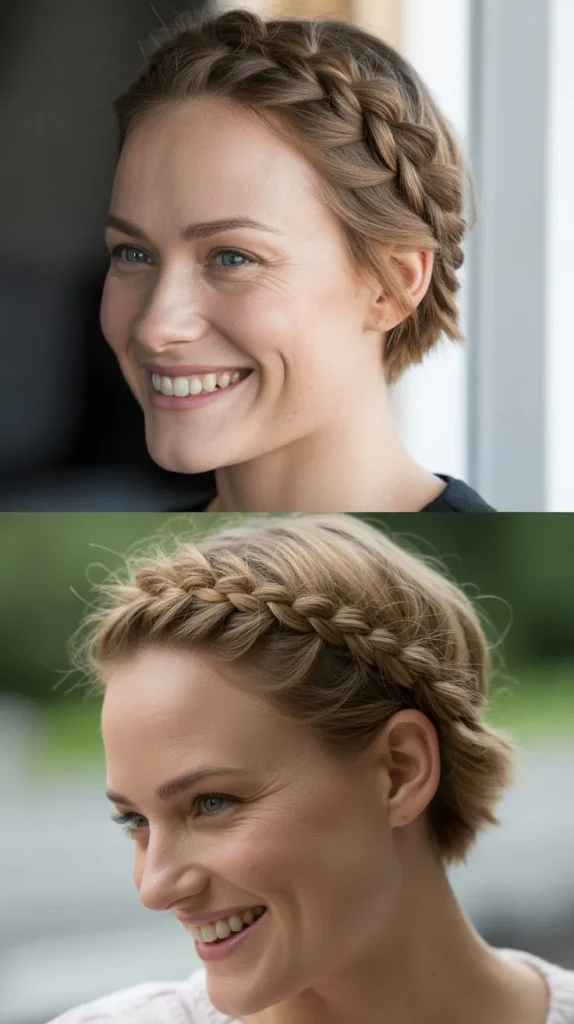  Braided Crown with Short Hair