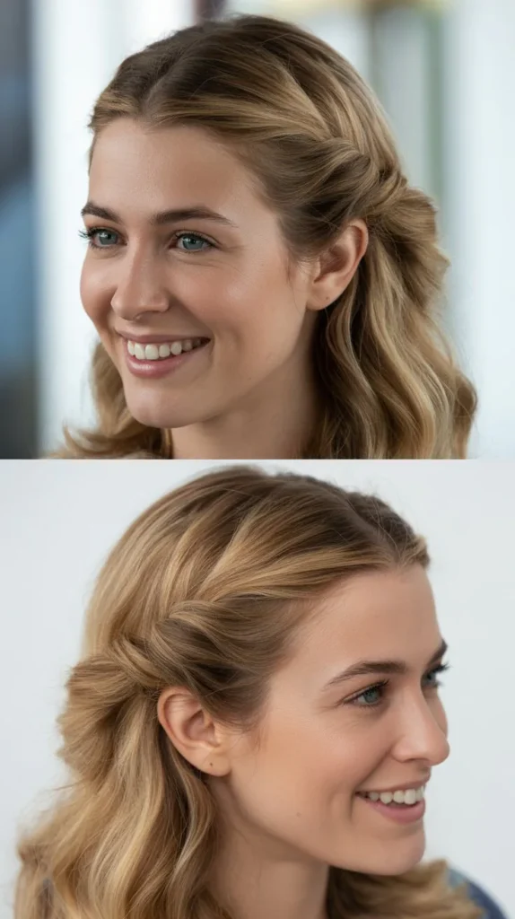 Double Twist Half-Up Style