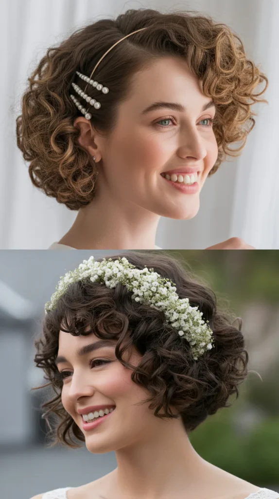 Short Curly Bob with Accessories