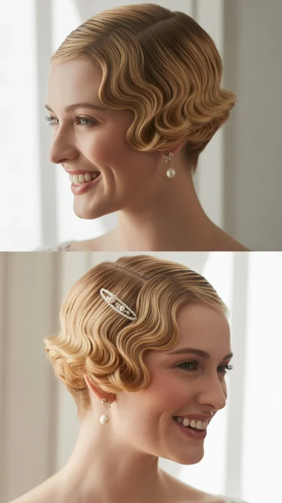  Pixie with Side Finger Waves