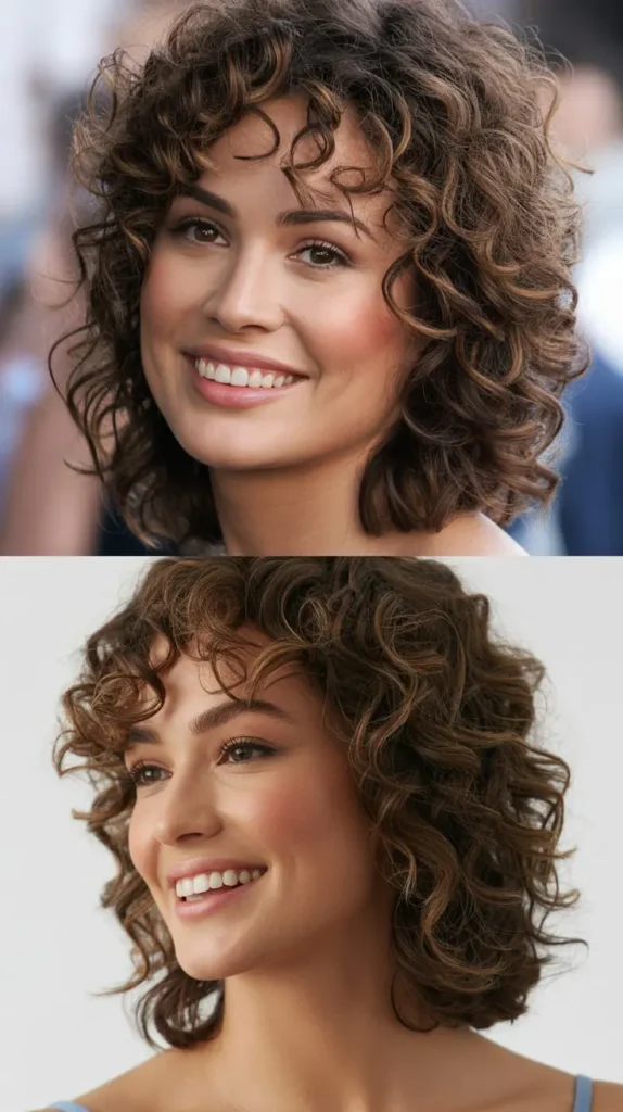 Curly Shoulder-Length Glam