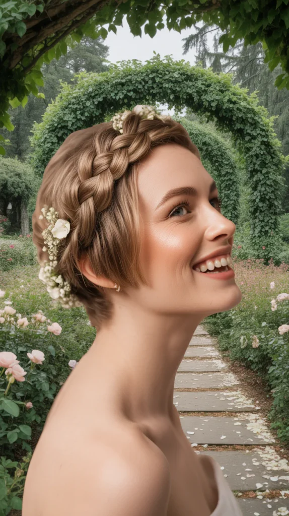  Braided Crown for Short Hair