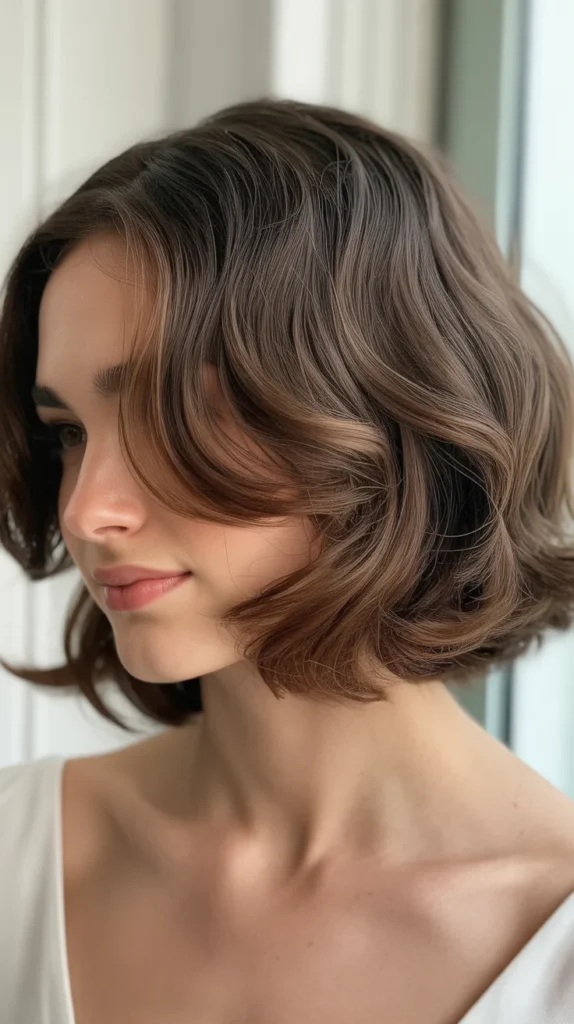 Layered Bob with Subtle Waves