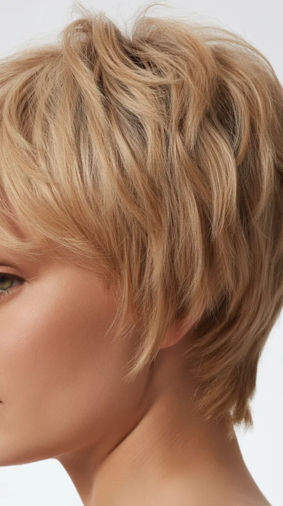Textured Pixie Wedge with Bangs