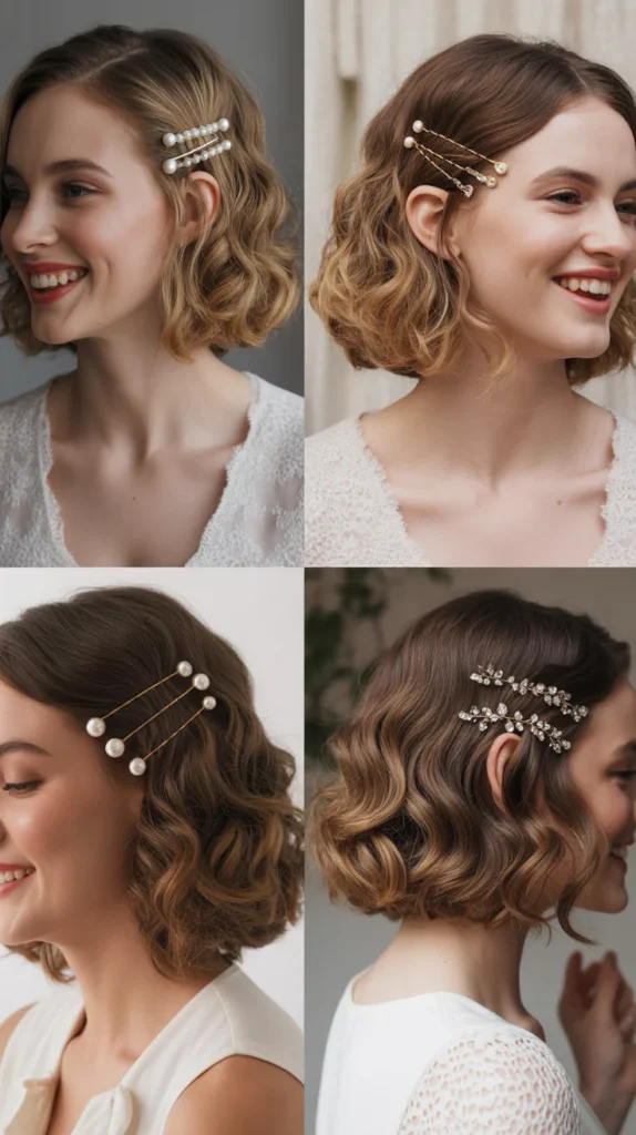 Wavy Bob with Hairpins