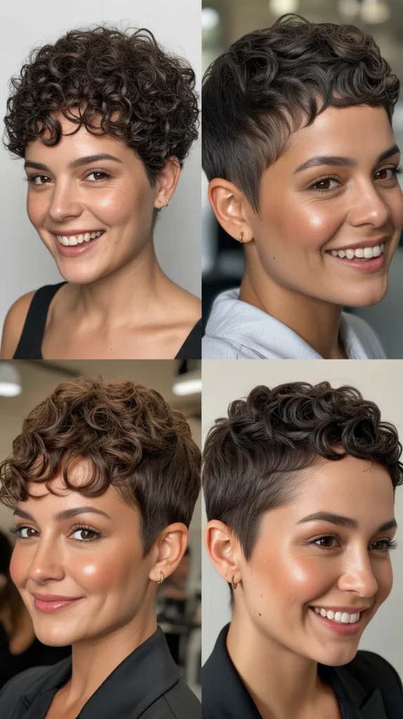 Pixie Wedge with Curly Top