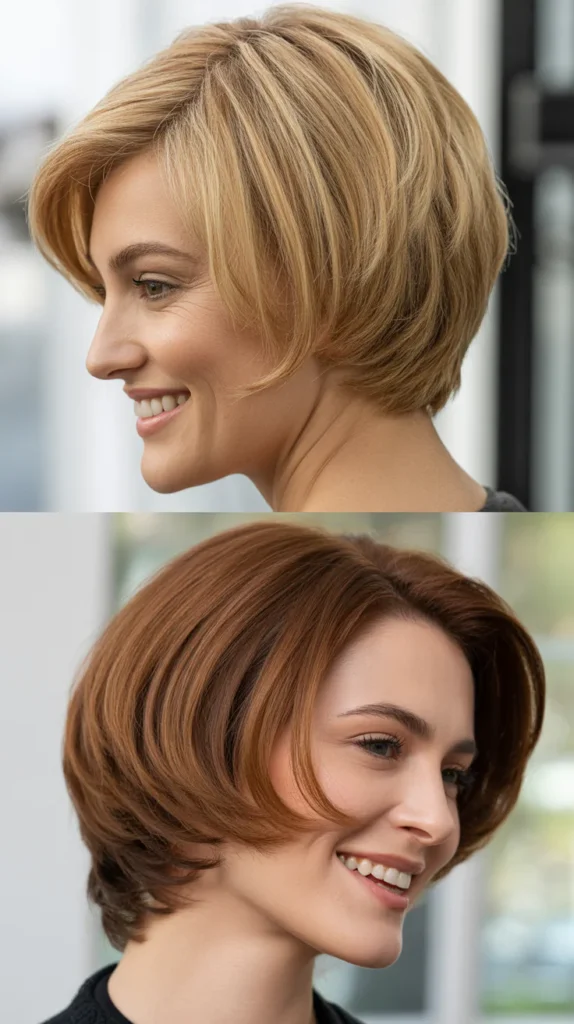 Short Wedge with Face-Framing Layers