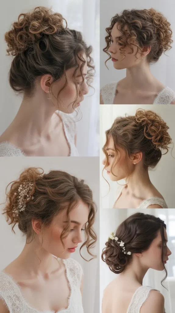 Romantic Curly Messy Bun
