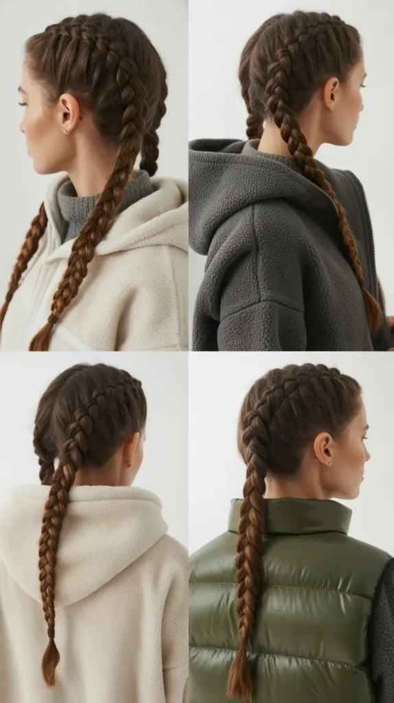  Double French Braids