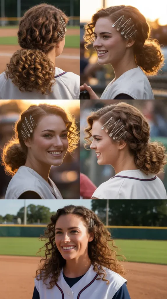 Pinned Curls Half-Up Style