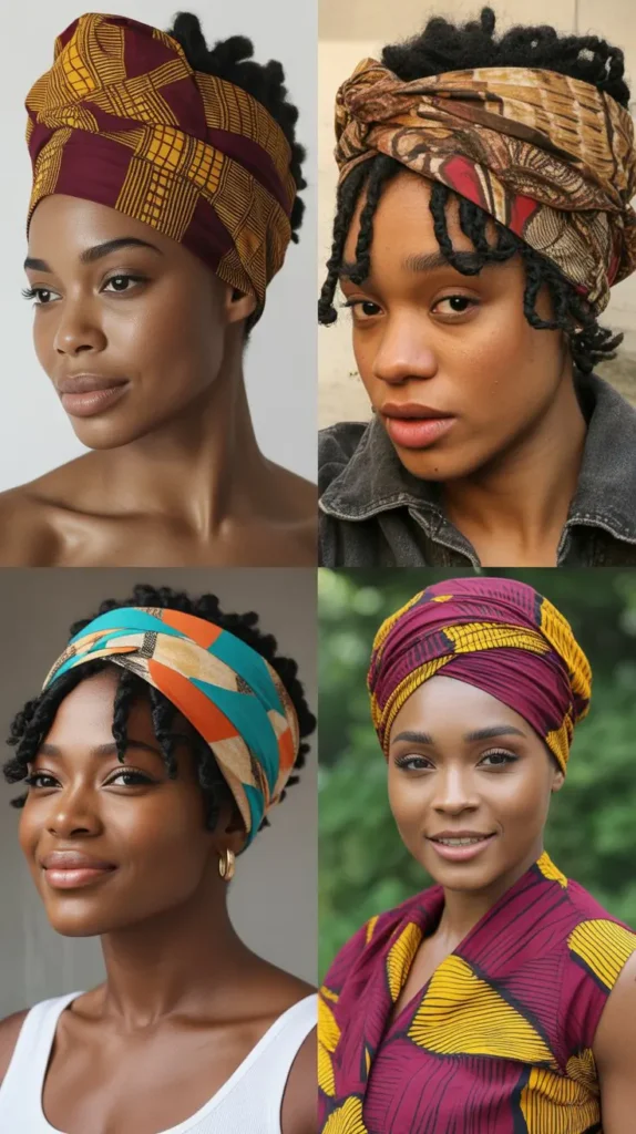Short Locs With Headwrap
