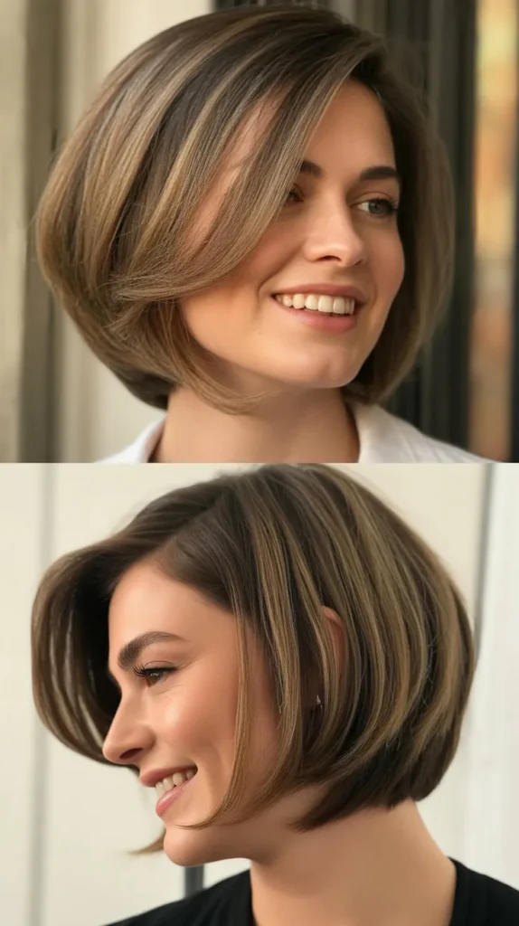 Layered Bob with Side Sweep