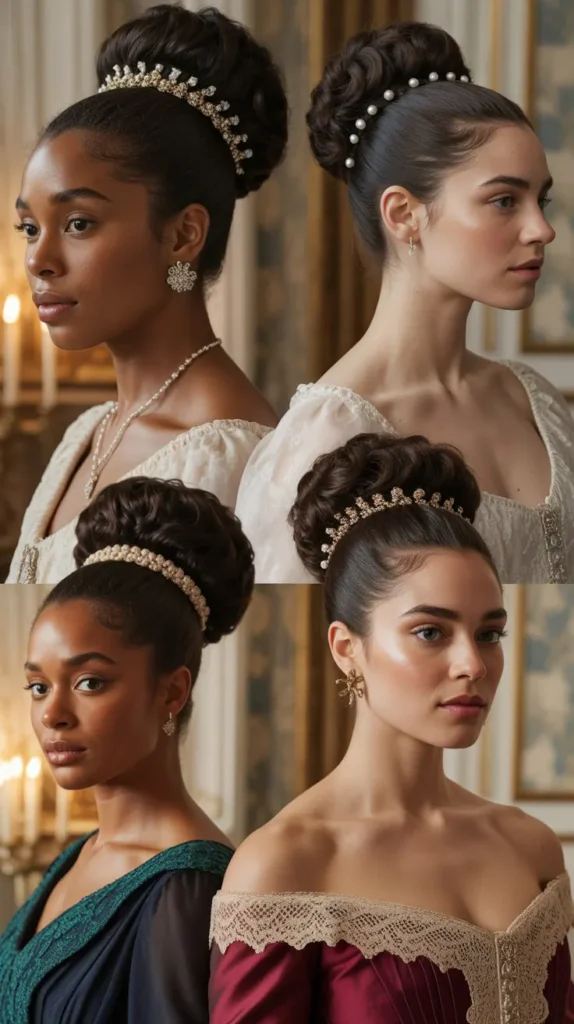 17. Victorian Bun with Jeweled Pins