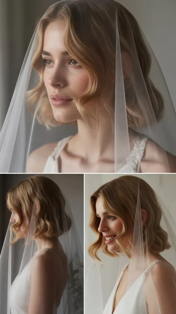 Wavy Bob with Veil