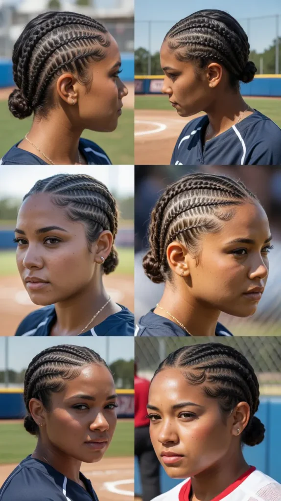 Side Cornrow with Edge Laid Look