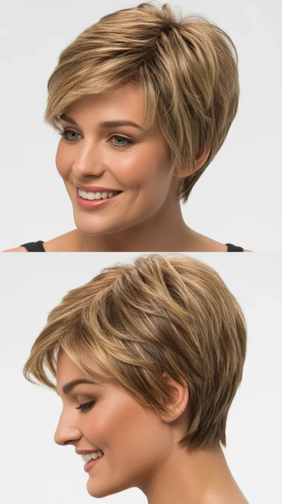 Choppy Pixie Wedge with Highlights