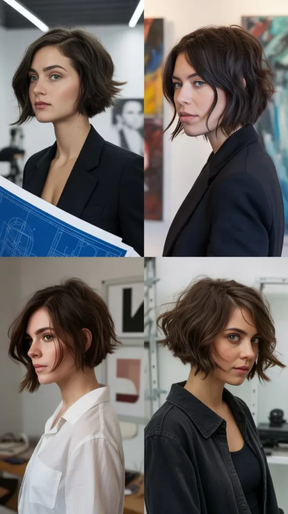 14. Asymmetrical Bob with Texture