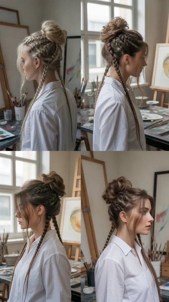 Braided Updo with Loose Ends